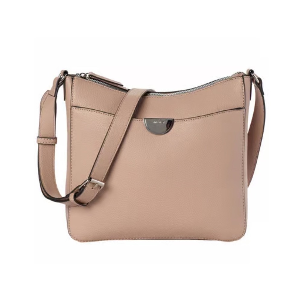 NEW Nine West Gelina‎ Crossbody Bag Soft Marble Pebble Beige Leather